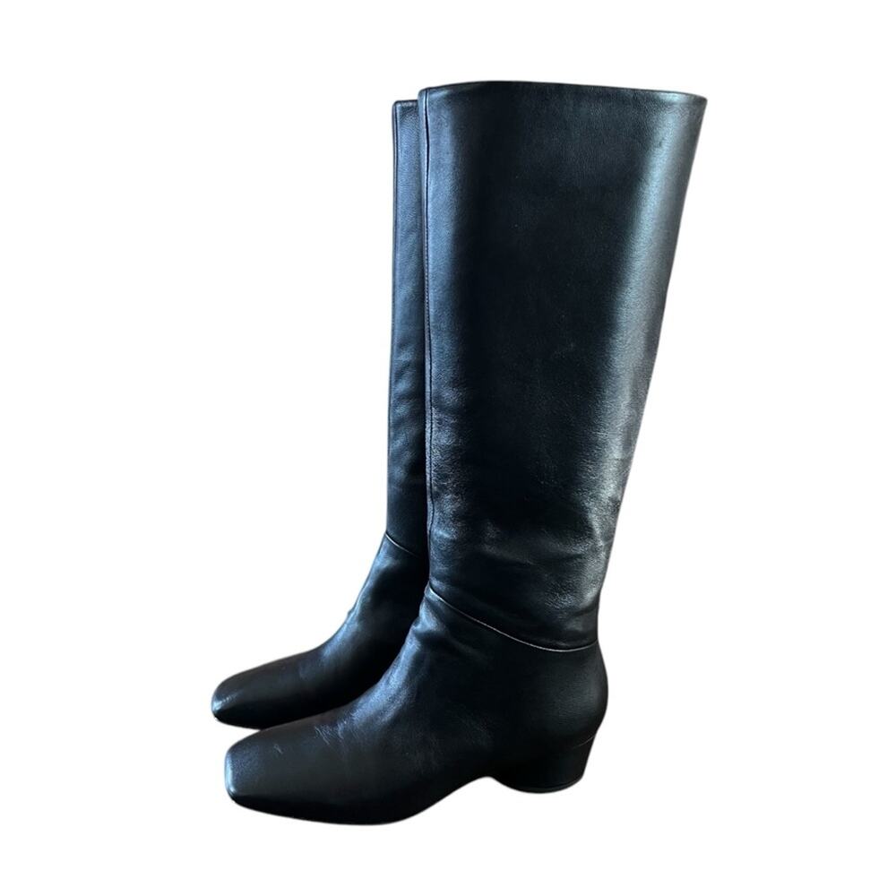 Vince Ramona Leather Minimalist Square Toe Knee High Boots NEW Size 7 - Picture 2 of 11